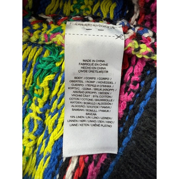 Lauren Ralph Lauren Womens Fair Isle Cotton Linen Sweater Multicolor Geometric S - Picture 5 of 8
